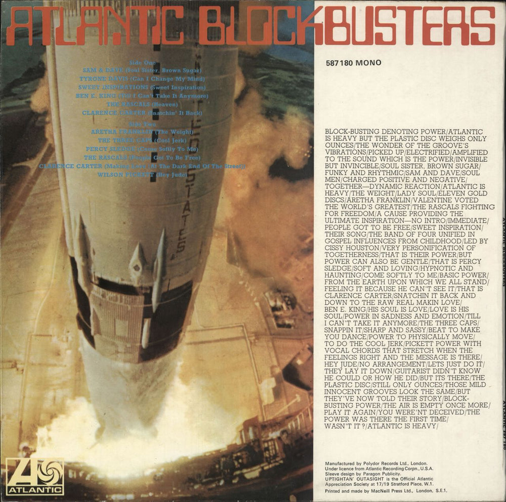 Various-Soul & Funk Atlantic Blockbusters UK vinyl LP album (LP record)