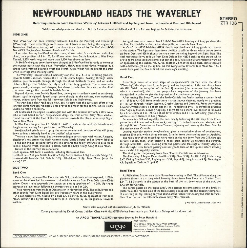 Various-Trains Newfoundland Heads The Waverley UK vinyl LP album (LP record)