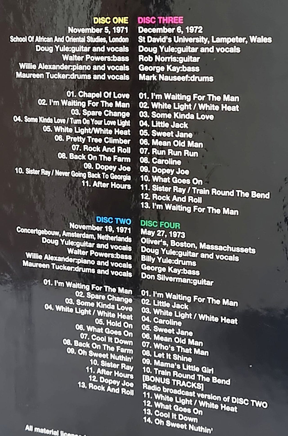 Velvet Underground Final VU Live 1971-1973 Japanese 4-CD album set 4560107533505