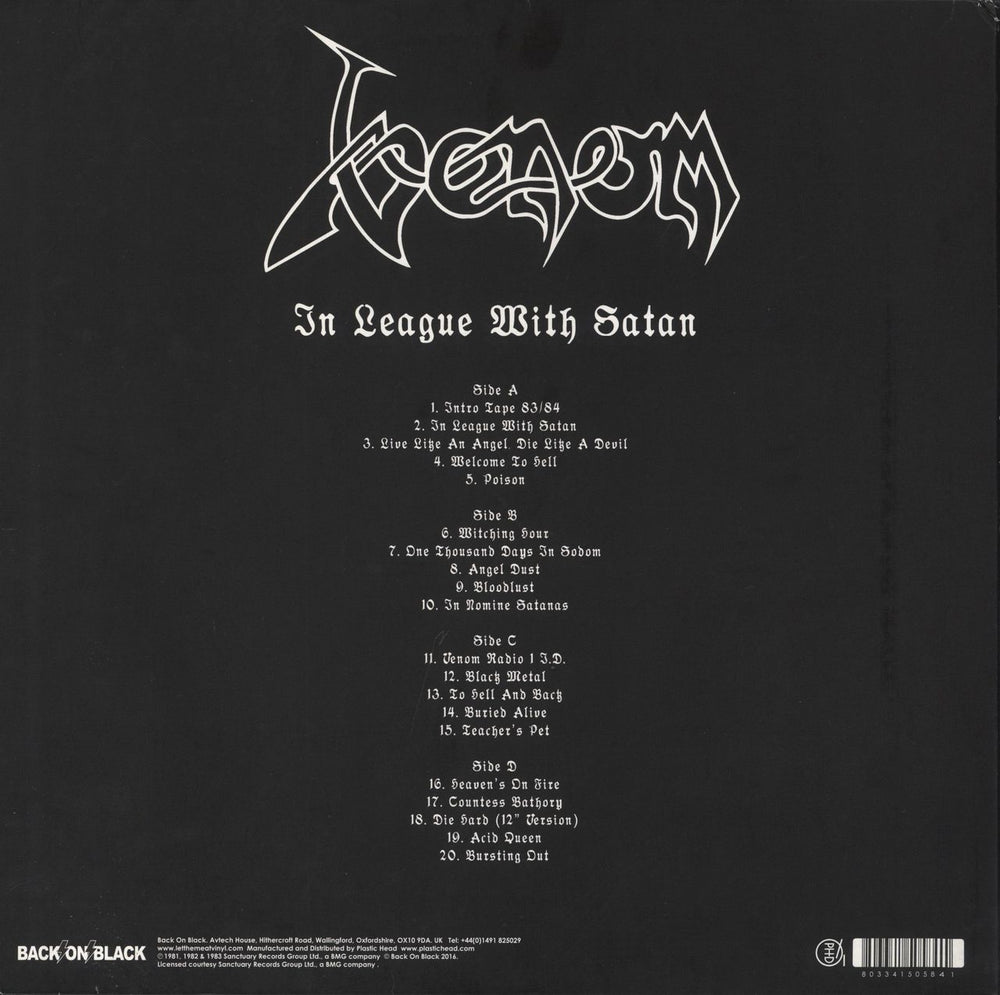 Venom In League With Satan Volume 1 - Red Vinyl UK 2-LP vinyl record set (Double LP Album) 803341505841