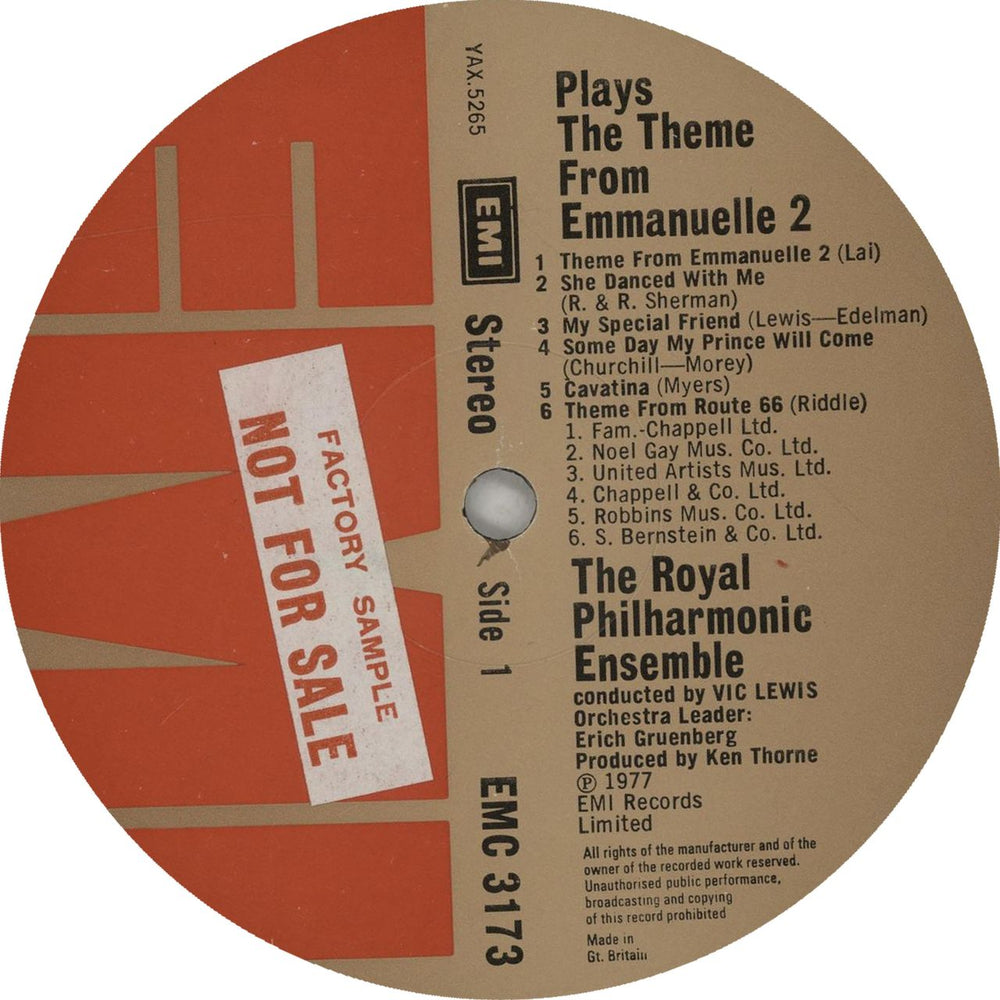 Vic Lewis Theme From Emmanuelle 2 And Expressions - Factory Sample UK vinyl LP album (LP record) VB-LPTH649117