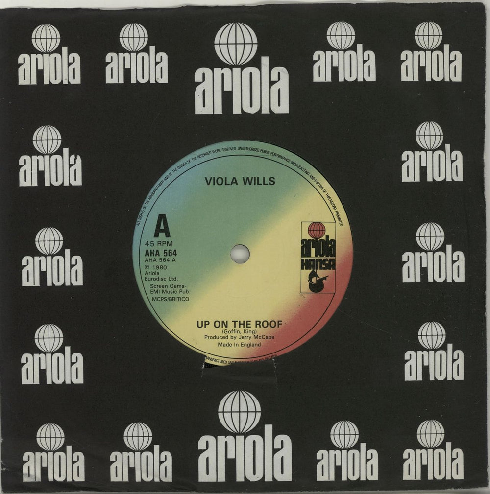 Viola Wills Up On The Roof UK 7" vinyl single (7 inch record / 45) AHA564