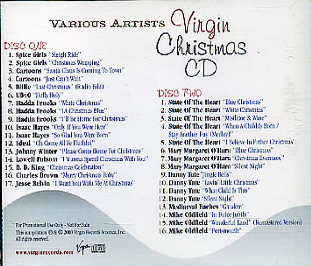 Virgin Virgin Christmas CD US Promo 2 CD album set (Double CD) VJ42CVI169398