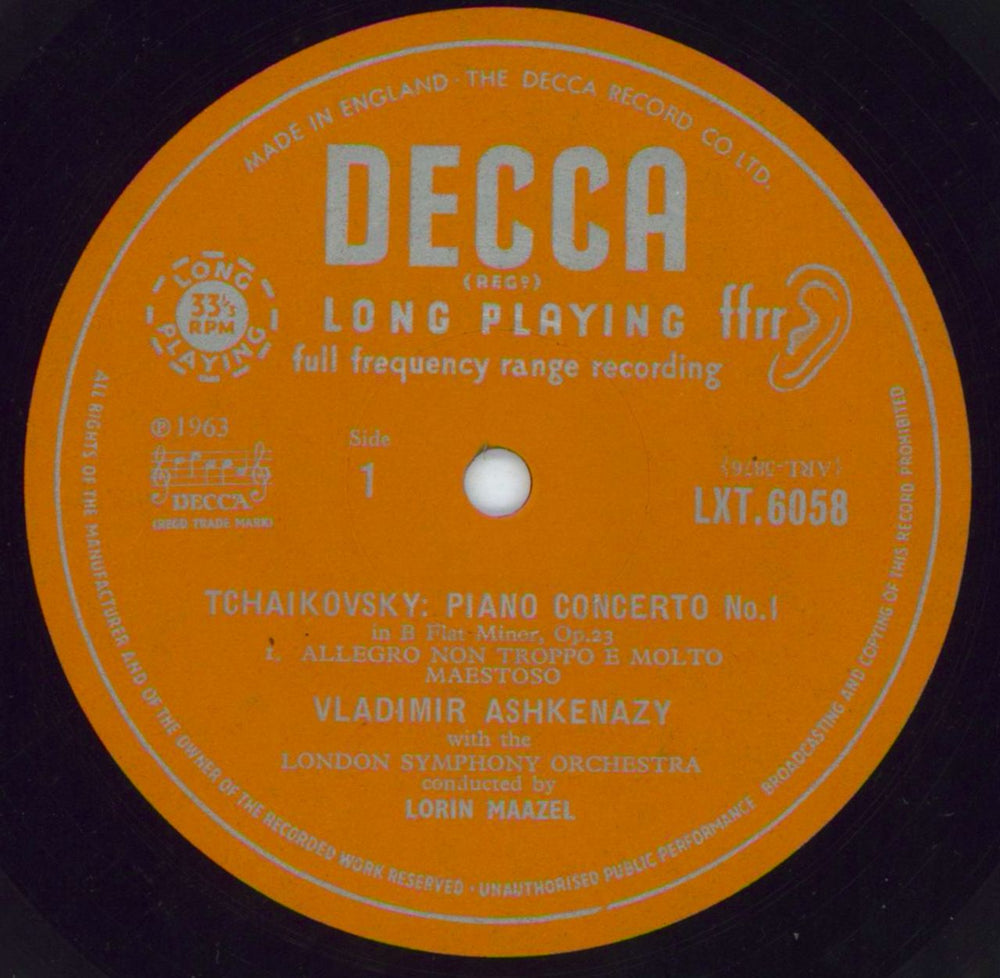 Vladimir Ashkenazy Tchaikovsky: Piano Concerto No. 1 UK vinyl LP album (LP record) VL2LPTC812055