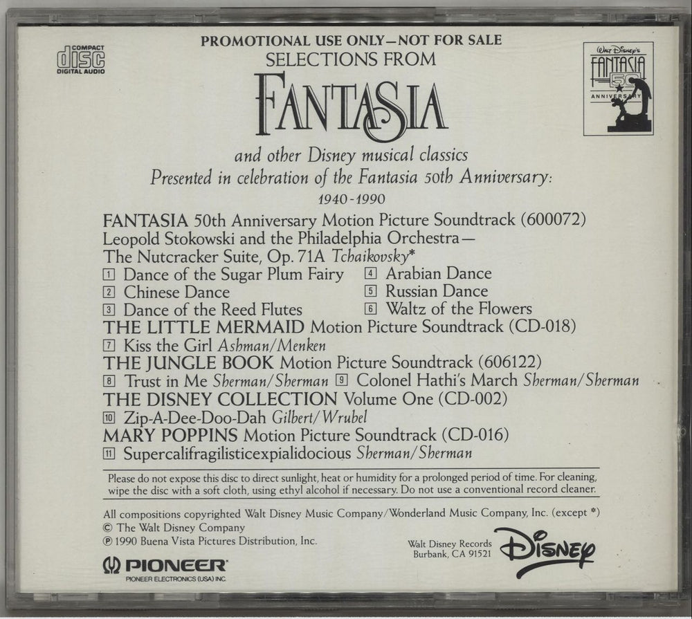 Walt Disney Selections From Fantasia US Promo CD single (CD5 / 5") W-DC5SE143287