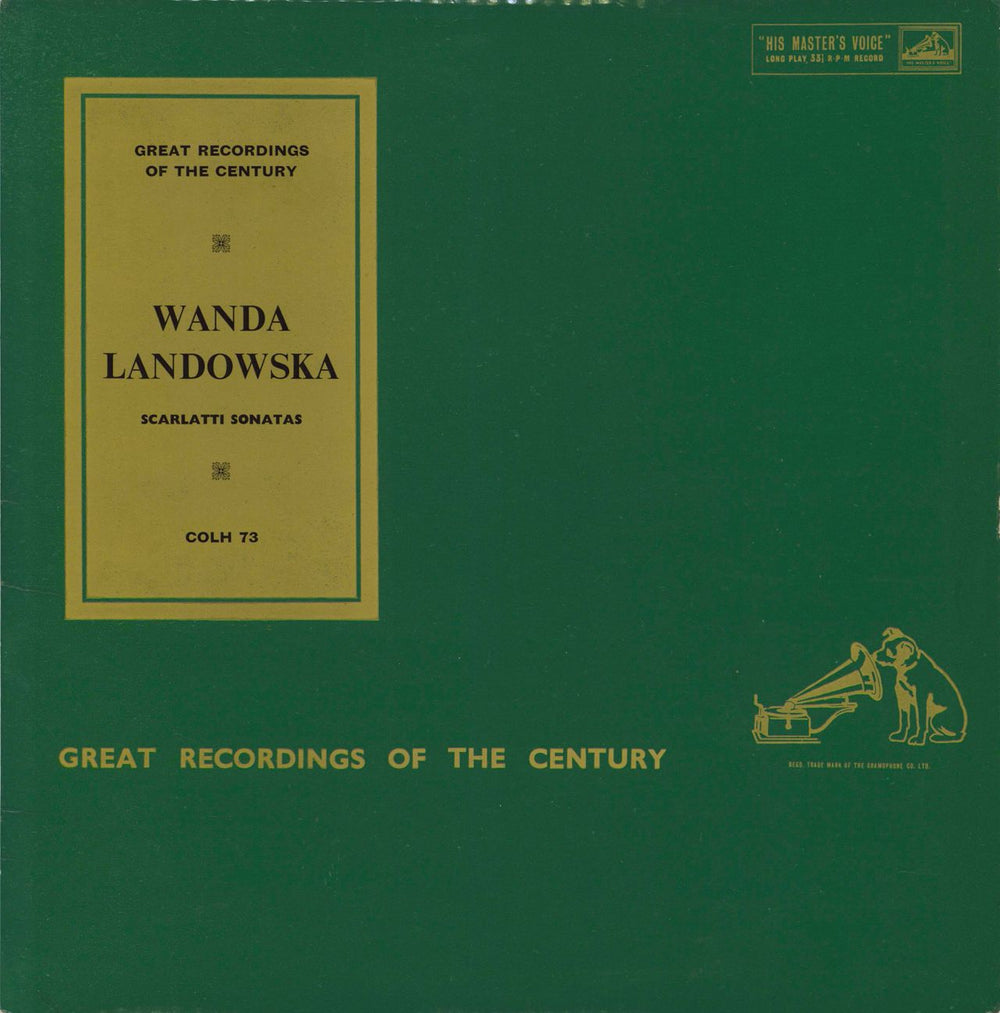 Wanda Landowska Scarlatti Sonatas - 1st UK vinyl LP album (LP record) COLH73