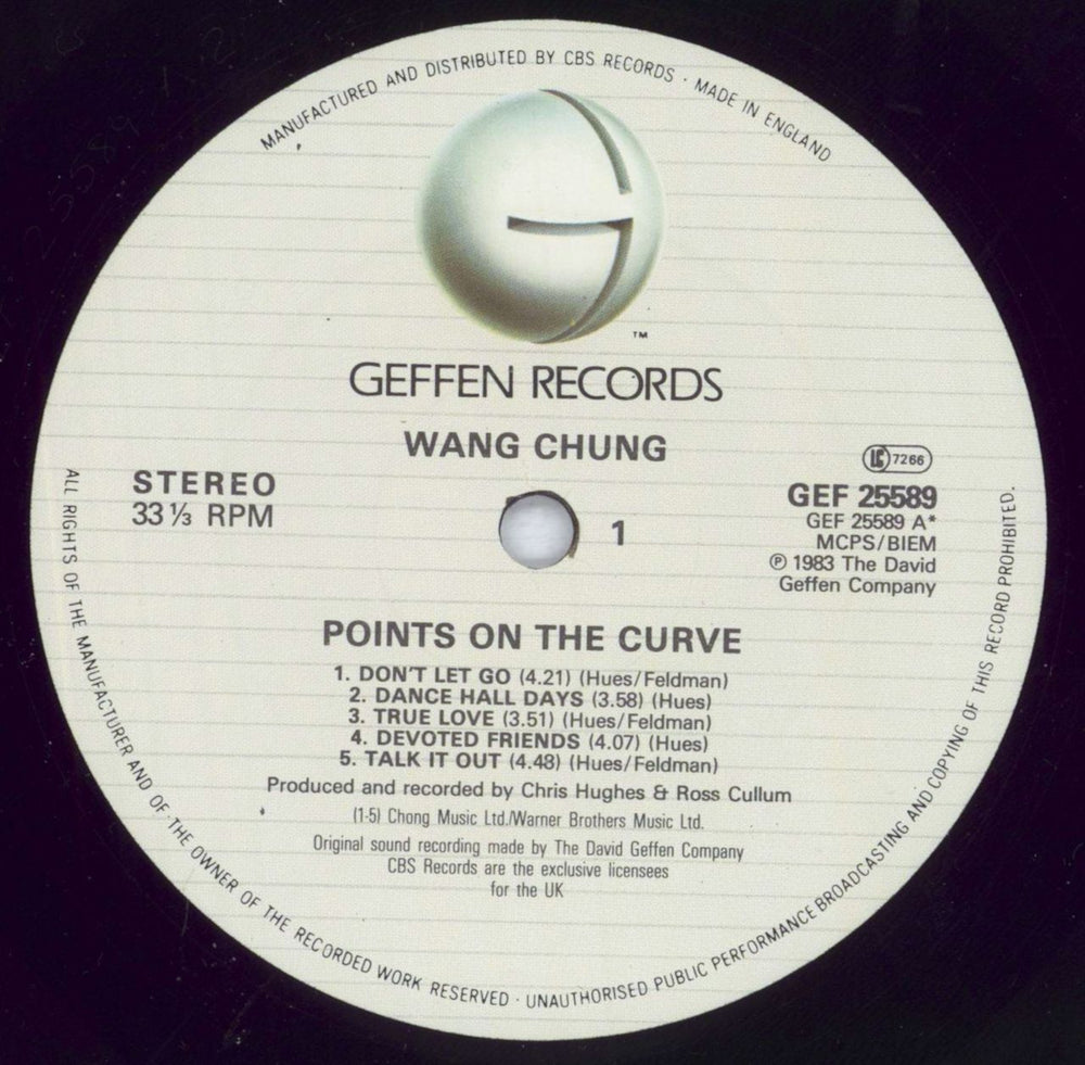 Wang Chung Points On The Curve - Grey p/s - Hype sticker UK vinyl LP album (LP record) WANLPPO817788