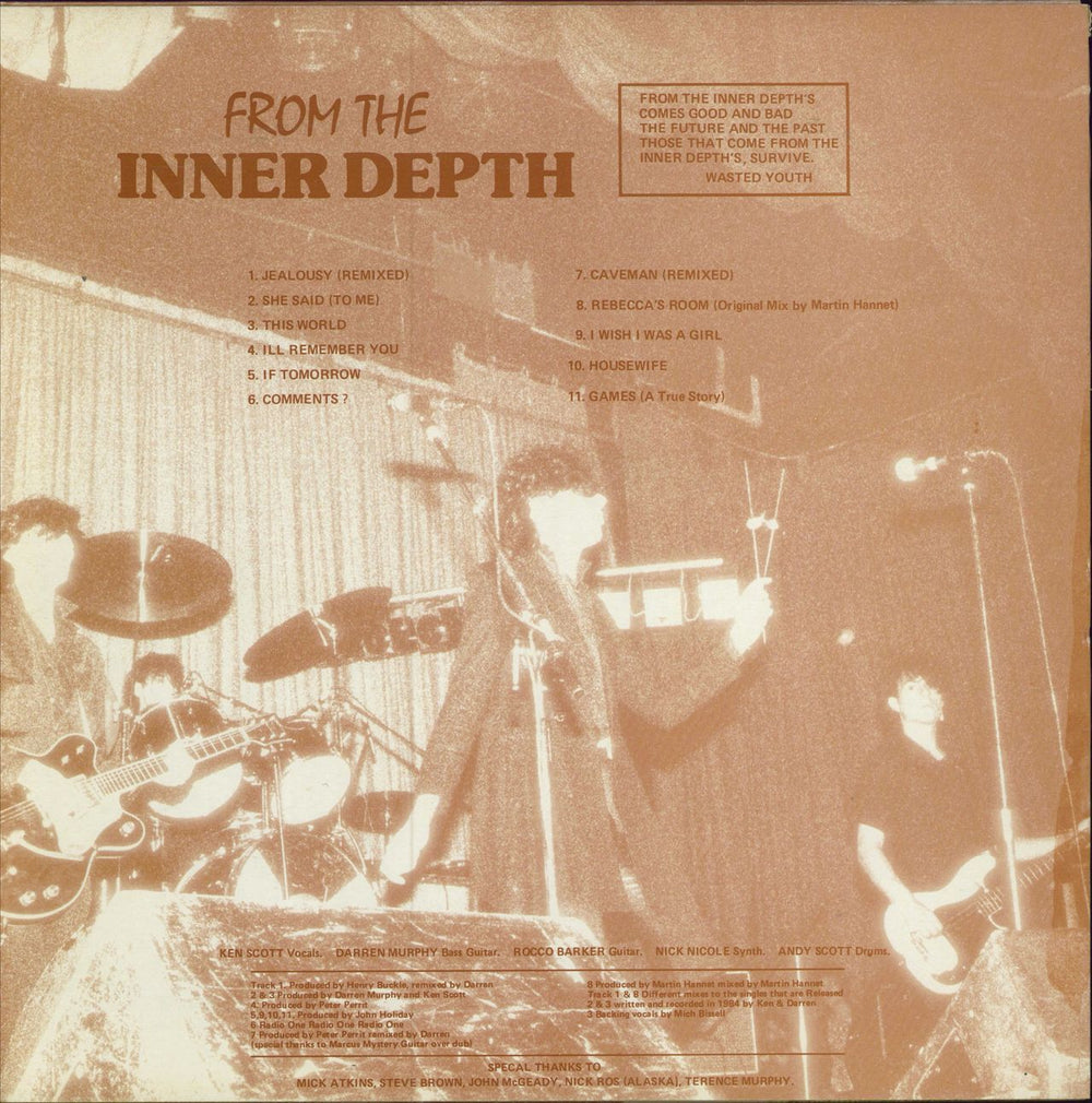 Wasted Youth (UK) From The Inner Depth UK vinyl LP album (LP record)