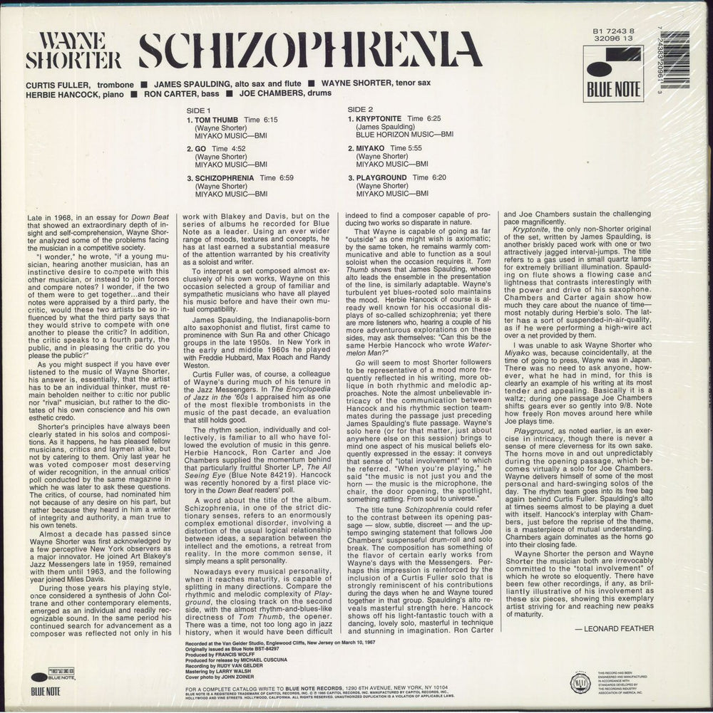 Wayne Shorter Schizophrenia - 180gm - stickered shrink US vinyl LP album (LP record)