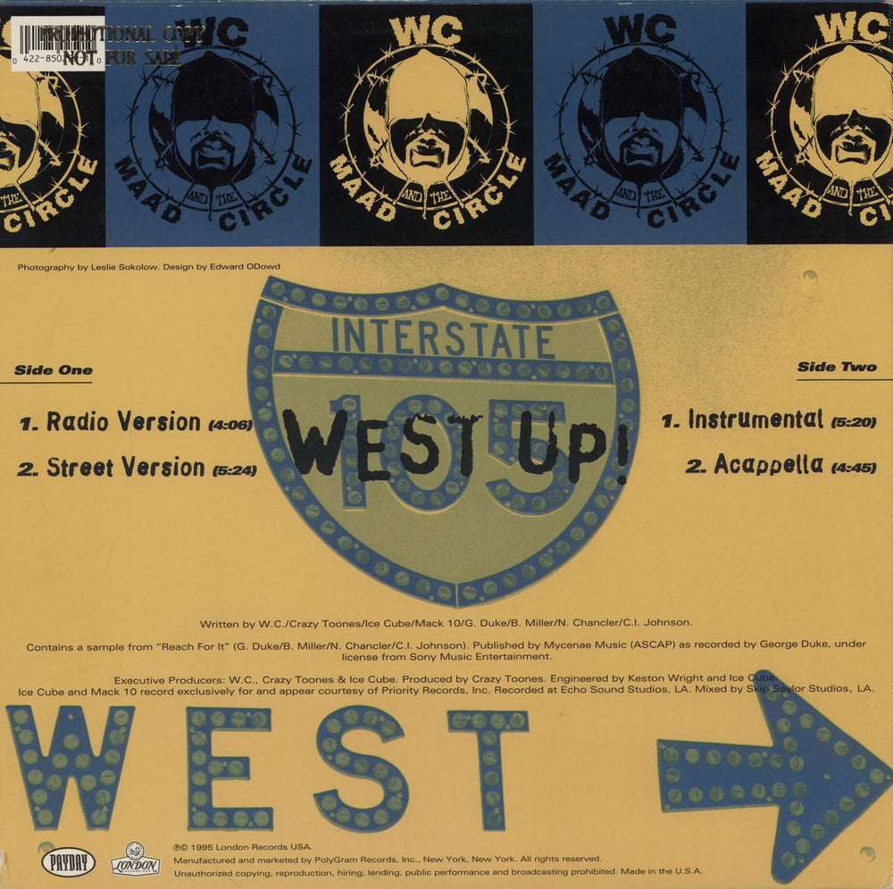 WC And The Maad Circle West Up! US 12" vinyl single (12 inch record / Maxi-single)