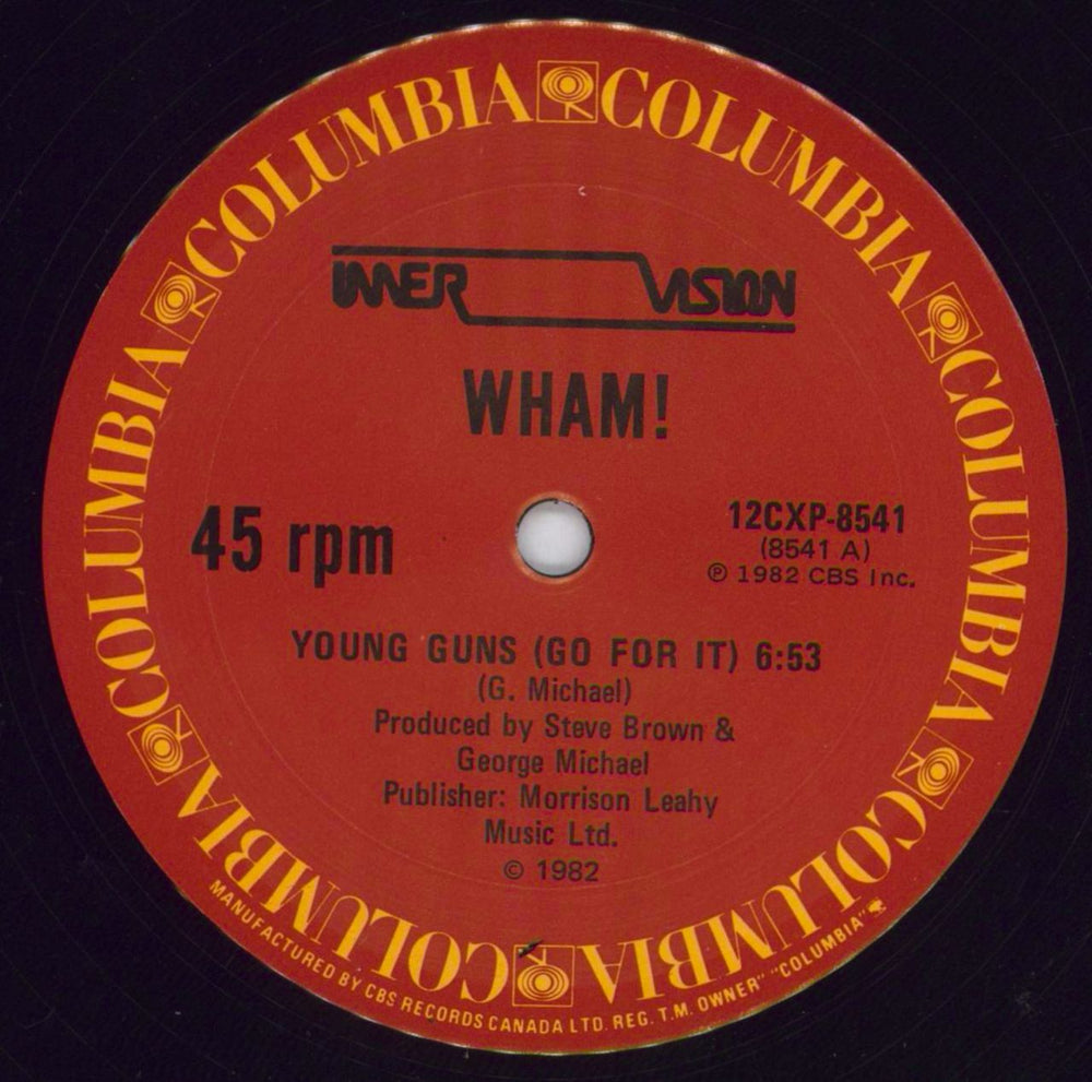 Wham Young Guns (Go For It) - shrink Canadian 12" vinyl single (12 inch record / Maxi-single) WHA12YO831713