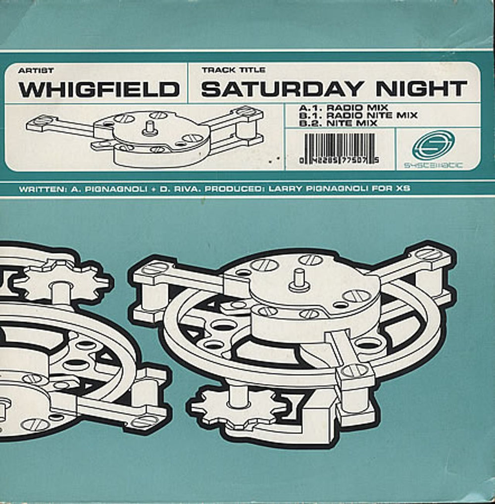 Whigfield Saturday Night Radio Mix UK 7" vinyl single (7 inch record / 45) SYS3