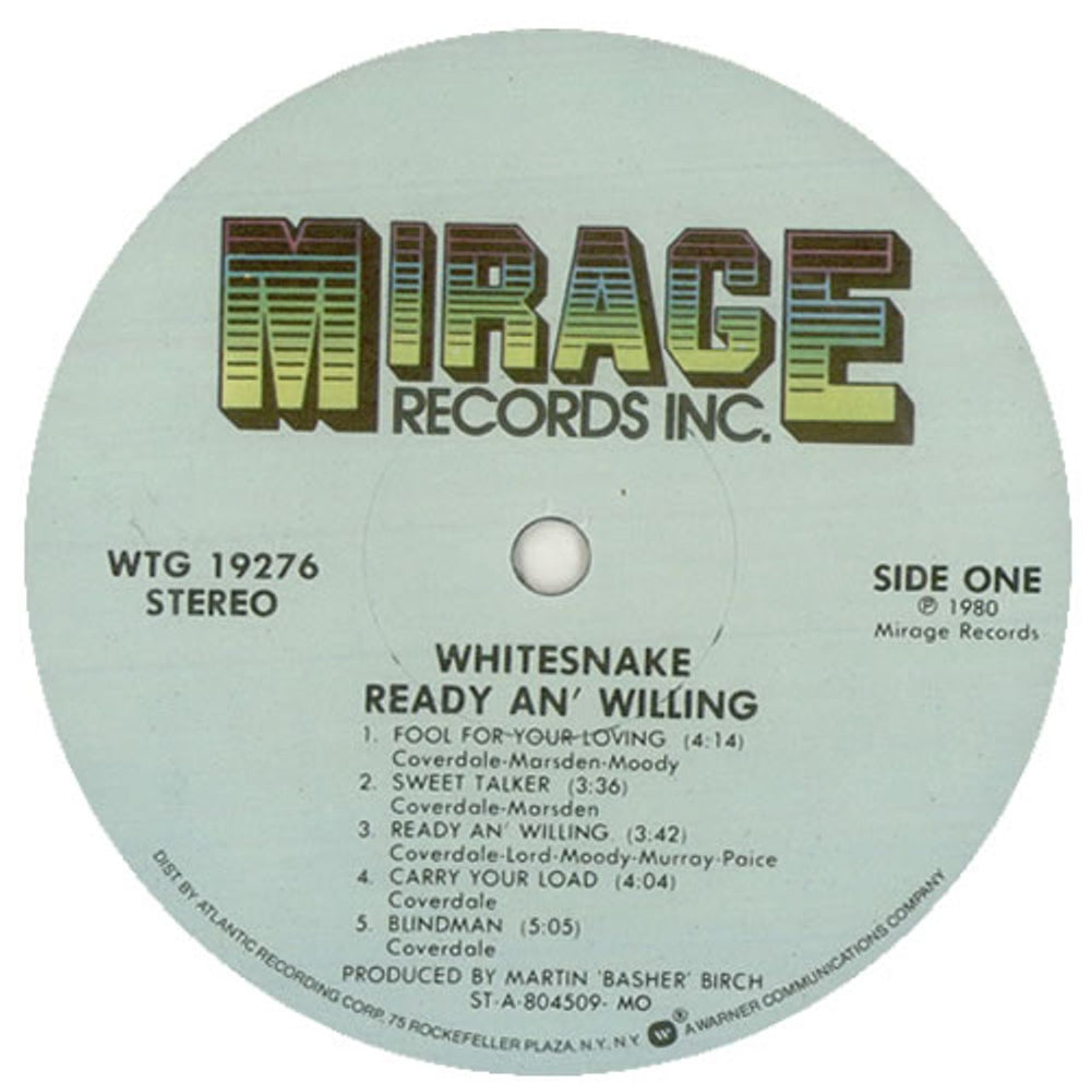 Whitesnake Ready An' Willing US vinyl LP album (LP record) WHILPRE444805