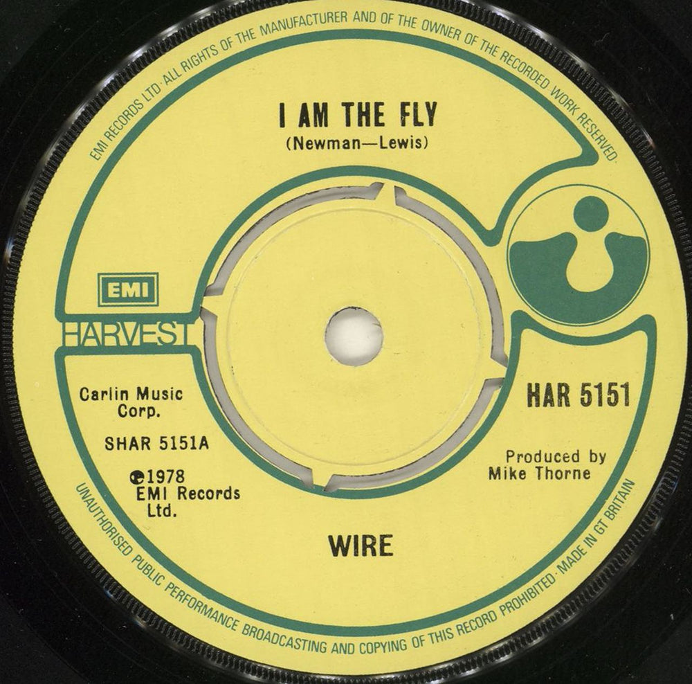Wire I Am The Fly + P/S UK 7" vinyl single (7 inch record / 45)