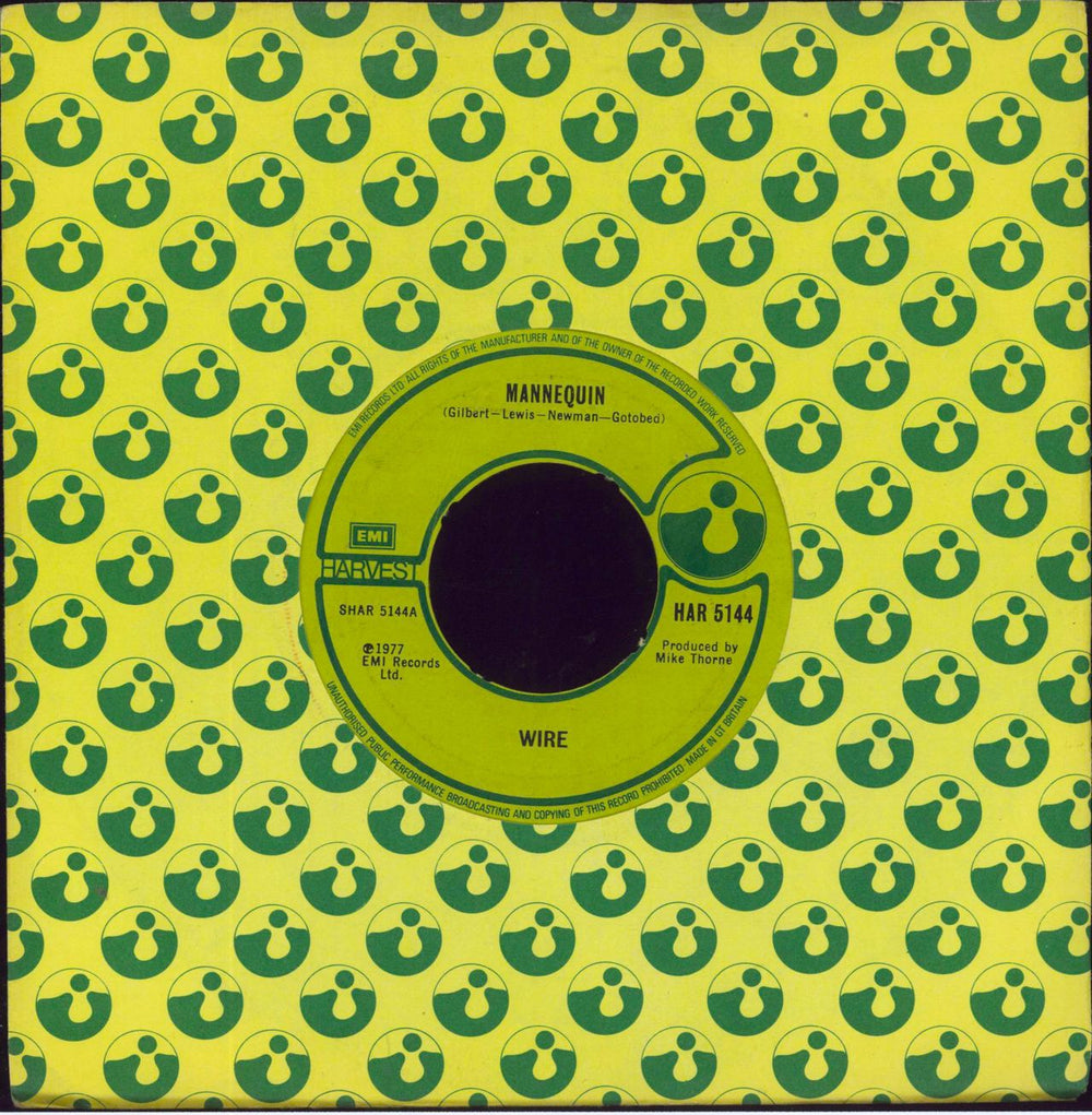 Wire Mannequin UK 7" vinyl single (7 inch record / 45) HAR5144