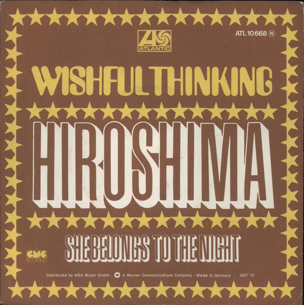 Wishful Thinking (60s) Hiroshima German Promo 7" vinyl single (7 inch record / 45) ATL10668