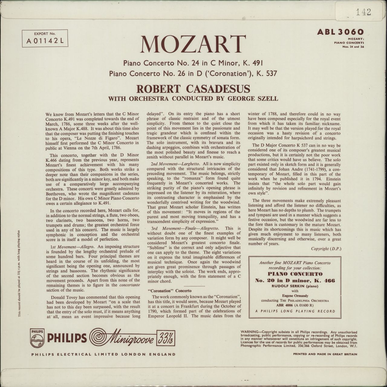 George Szell Plays & Conducts Mozart - クラシック