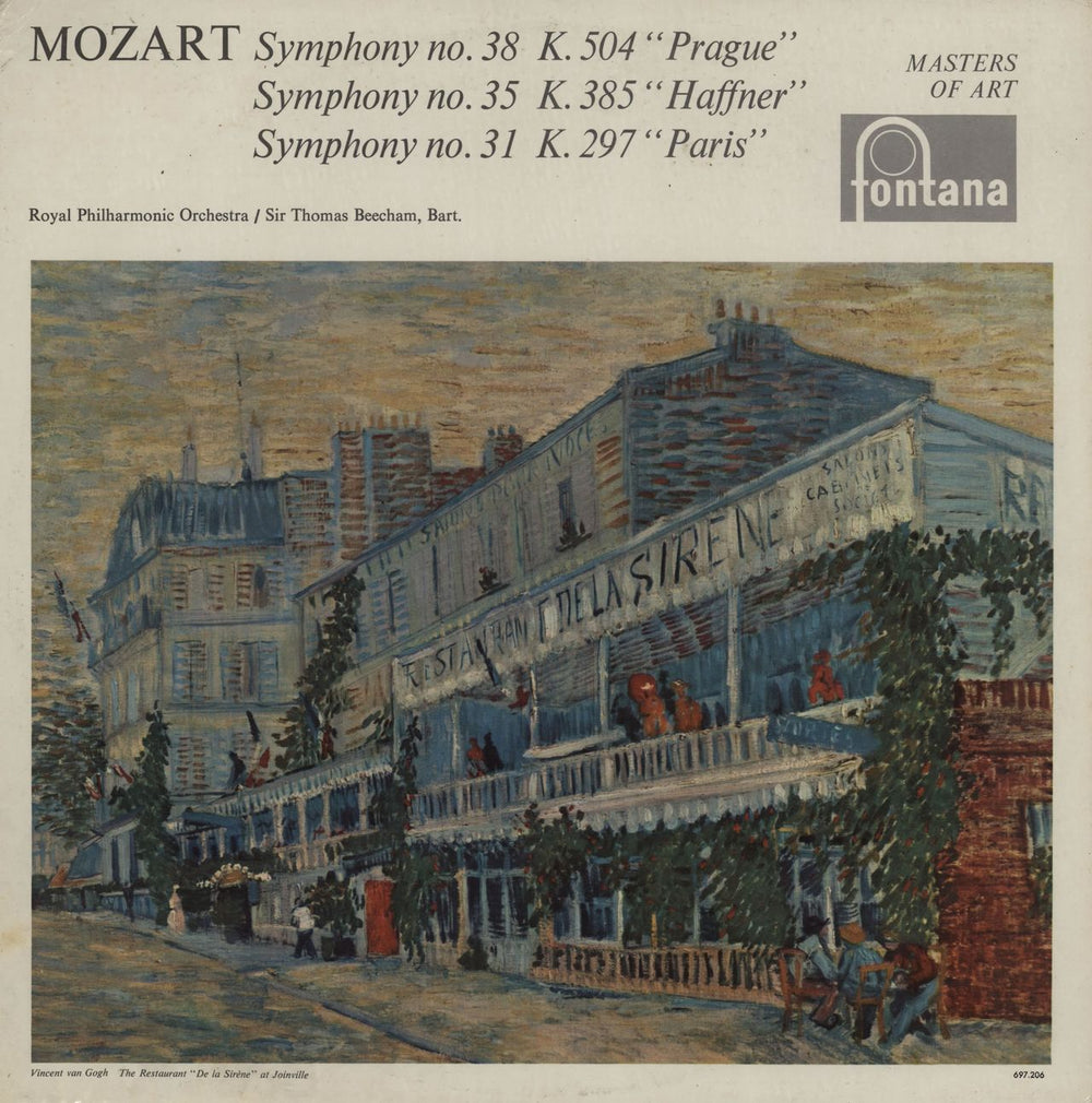 Wolfgang Amadeus Mozart Symphony No. 38 & Symphony No. 35 & Symphony No. 31 UK vinyl LP album (LP record) EFL2503