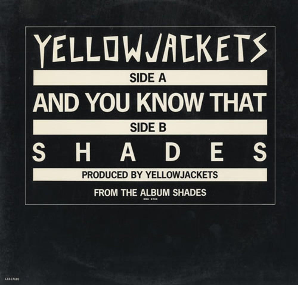 Yellowjackets And You Know That US Promo 12" vinyl single (12 inch record / Maxi-single) L33-17120