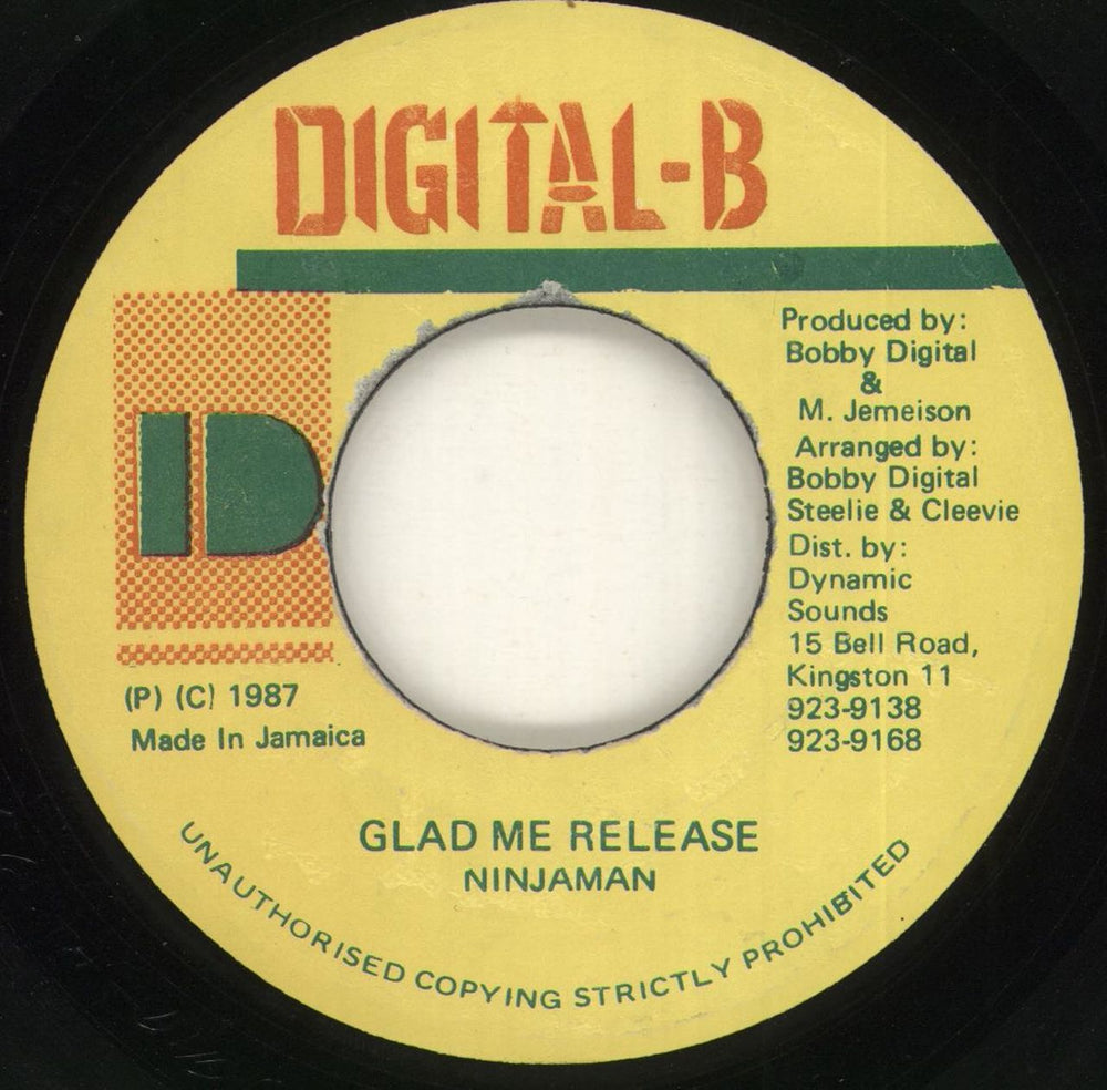 Yellowman Glad Me Release Jamaican 7" vinyl single (7 inch record / 45)