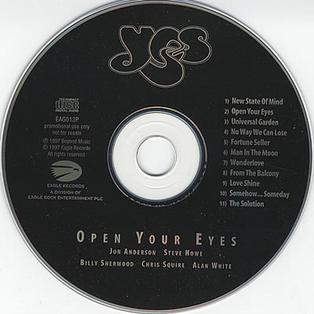 Yes Open Your Eyes UK Promo CD album (CDLP) EAG013P