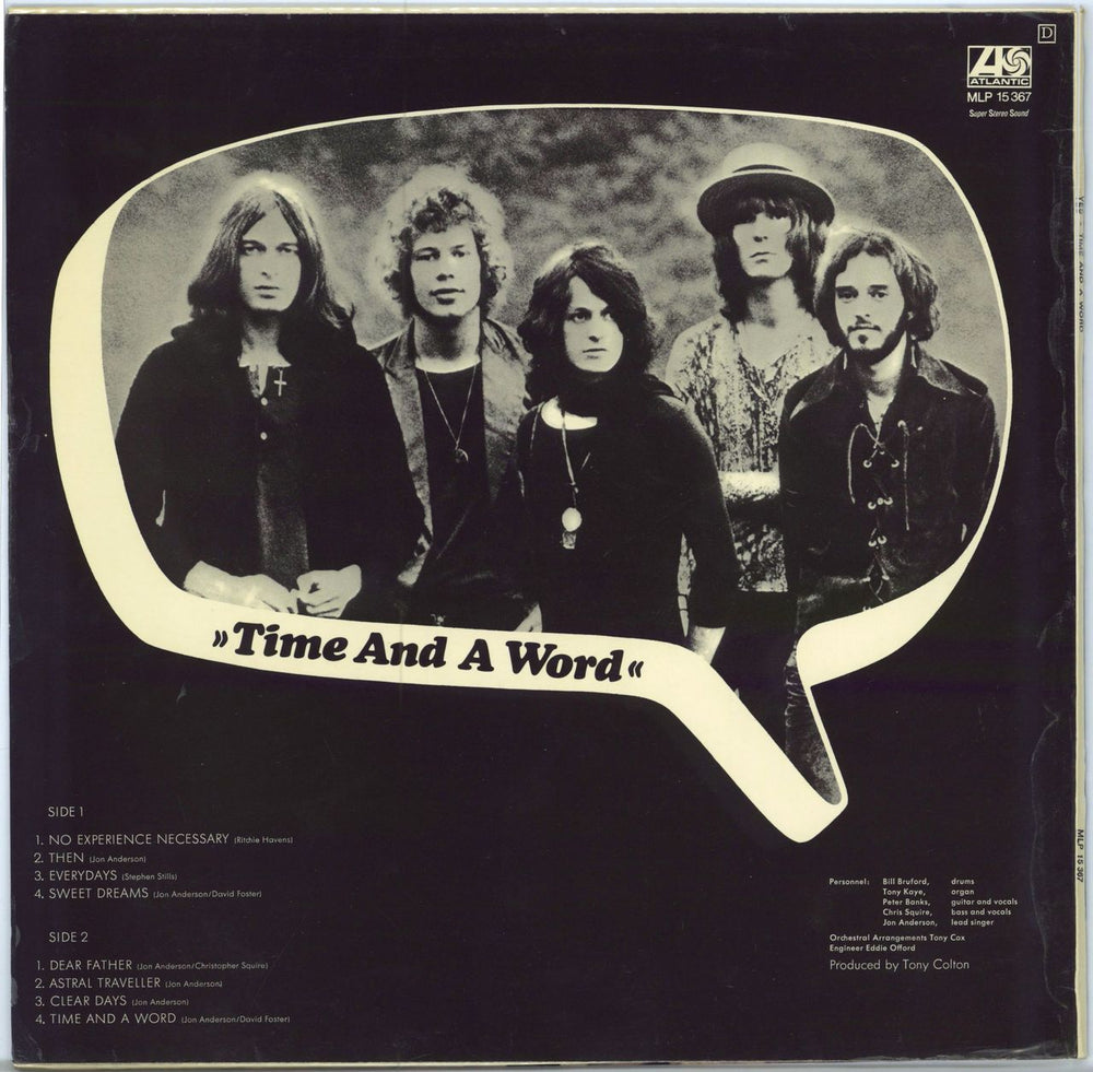 Yes Time And A Word German vinyl LP album (LP record)
