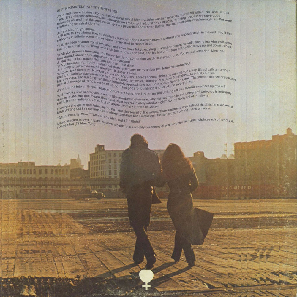 Yoko Ono Approximately Infinite Universe - VG Sleeve US 2-LP vinyl record set (Double LP Album)