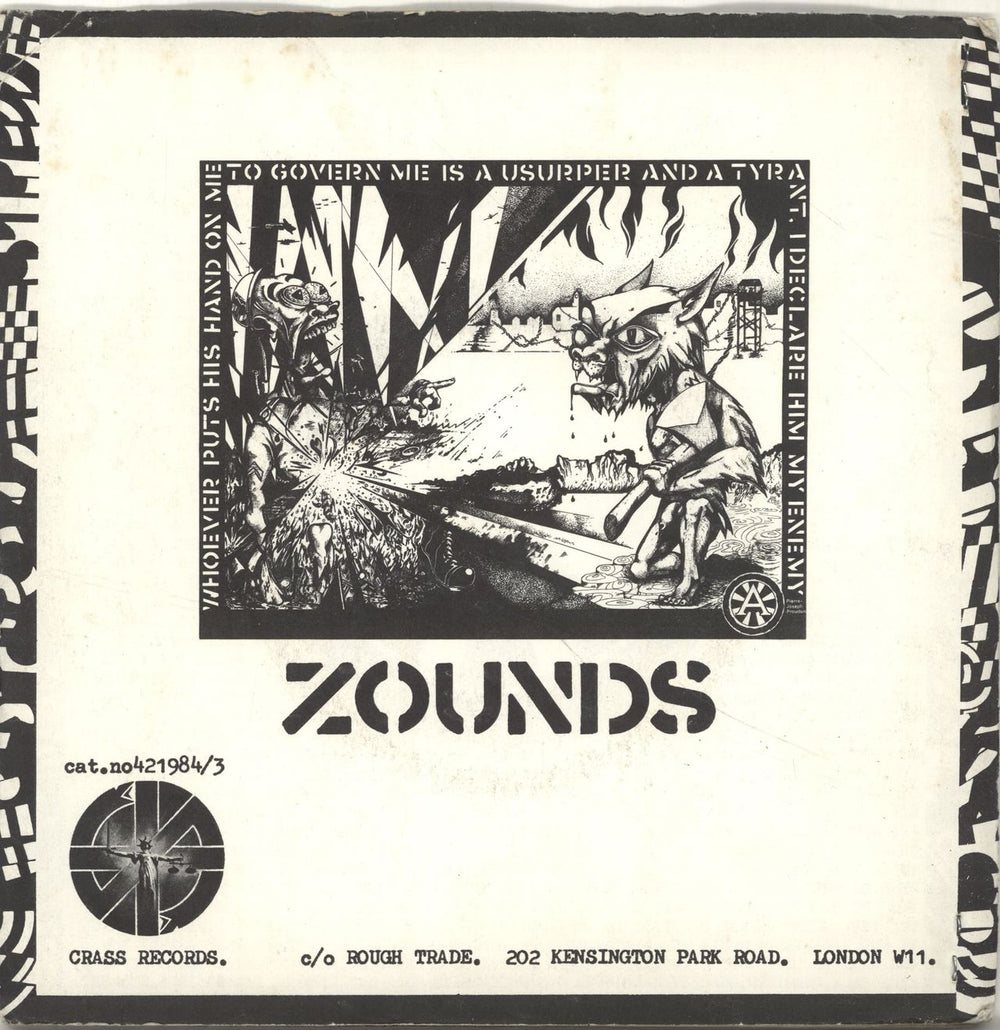 Zounds Can't Cheat Karma - Stapled Sleeve + Poster UK 7" vinyl single (7 inch record / 45) ZOU07CA615444