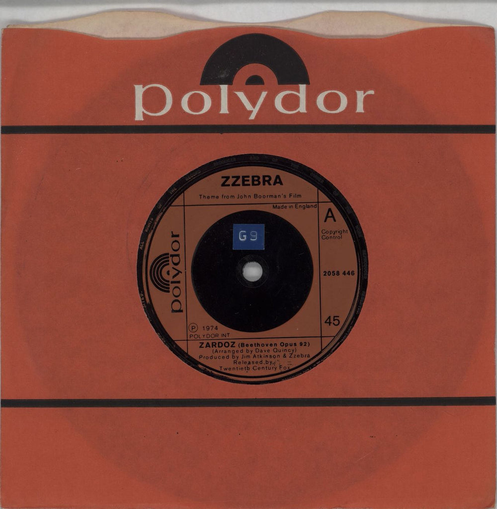 Zzebra Zardoz UK 7" vinyl single (7 inch record / 45) 2058446